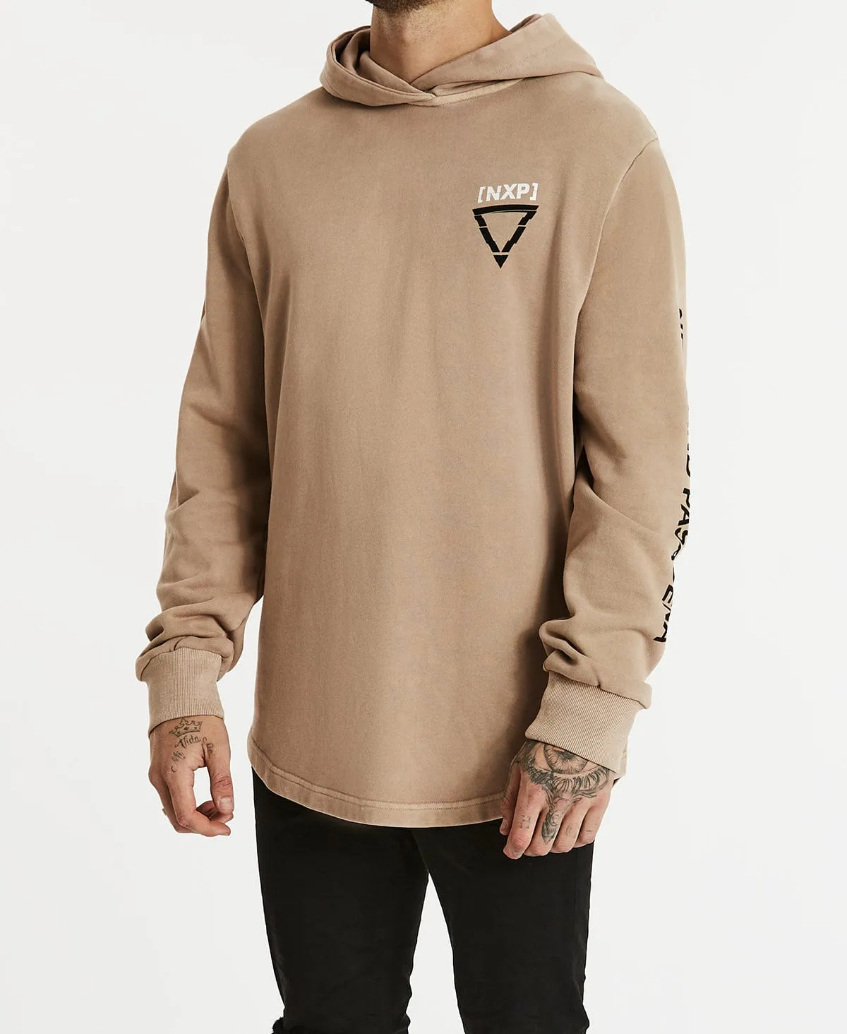 Trace Dual Curved Hoodie Pigment Warm Taupe sold by Neverland product image thumbnail 5