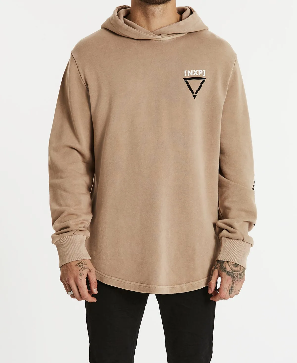 Trace Dual Curved Hoodie Pigment Warm Taupe sold by Neverland product image thumbnail 4