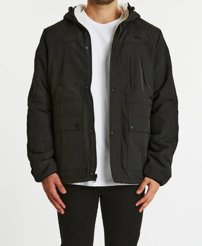 Stock Sherpa Reversible Jacket Black/ Cream sold by Neverland