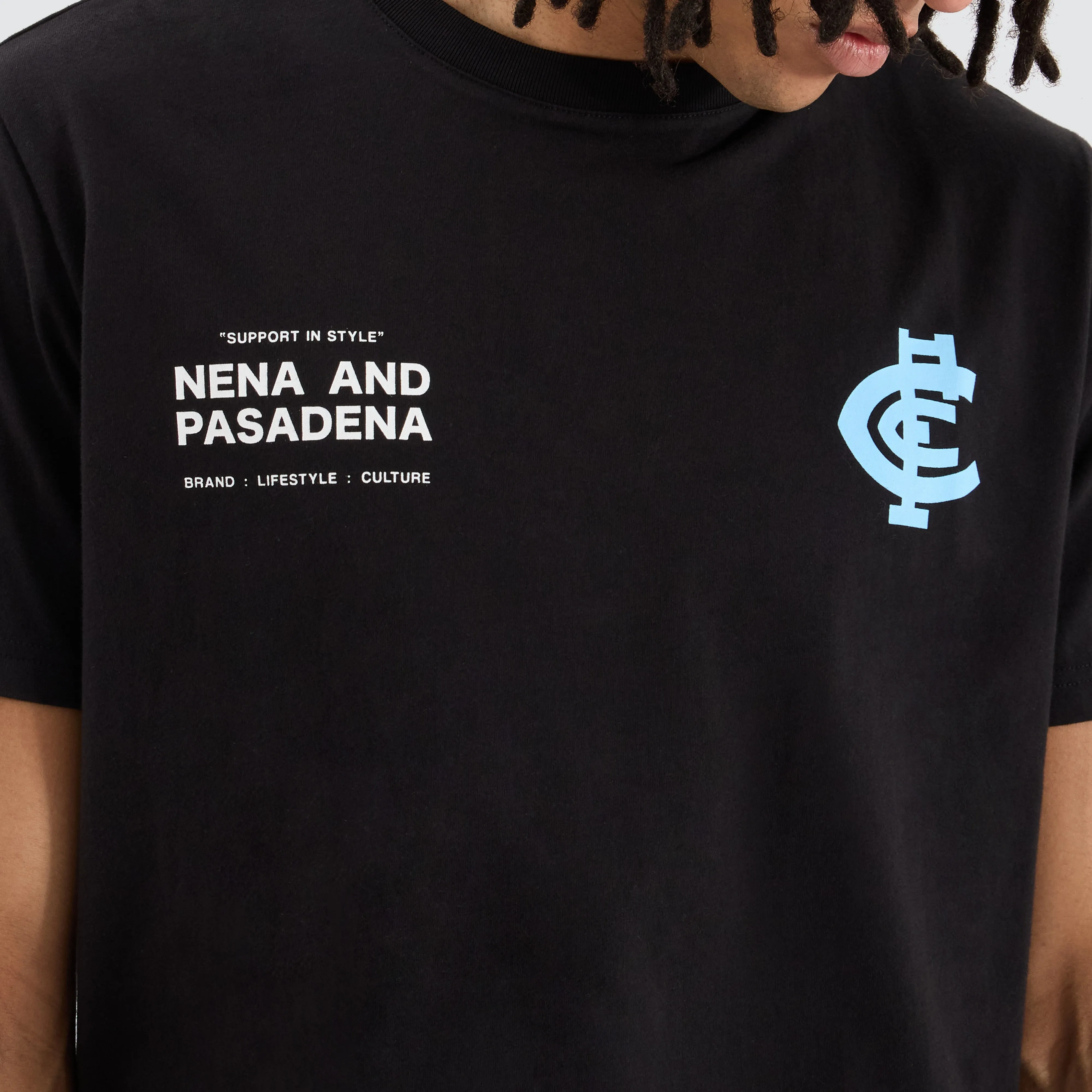 Carlton Blues AFL Dual Curved Tee Jet Black sold by Neverland product image thumbnail 2