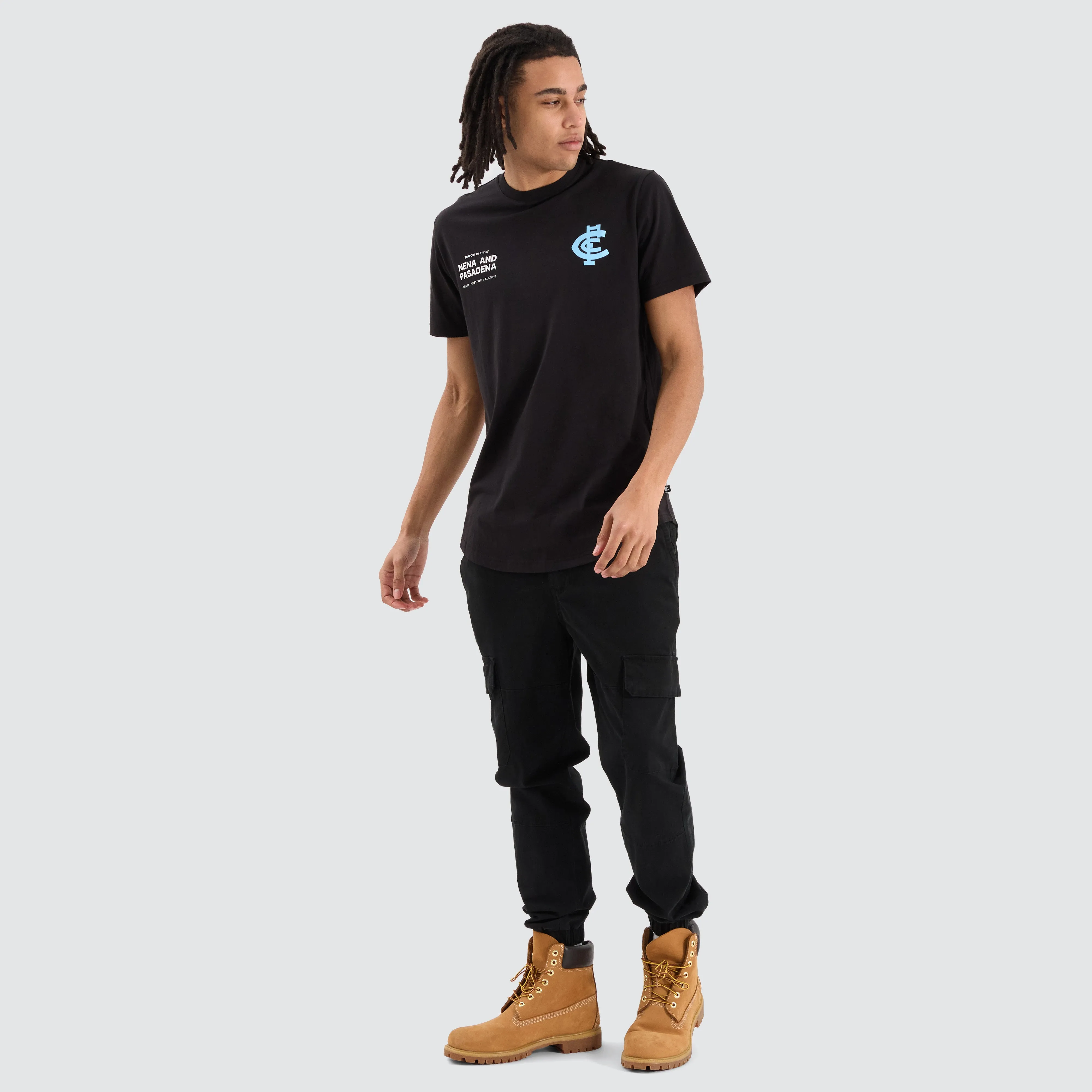 Carlton Blues AFL Dual Curved Tee Jet Black sold by Neverland product image thumbnail 5