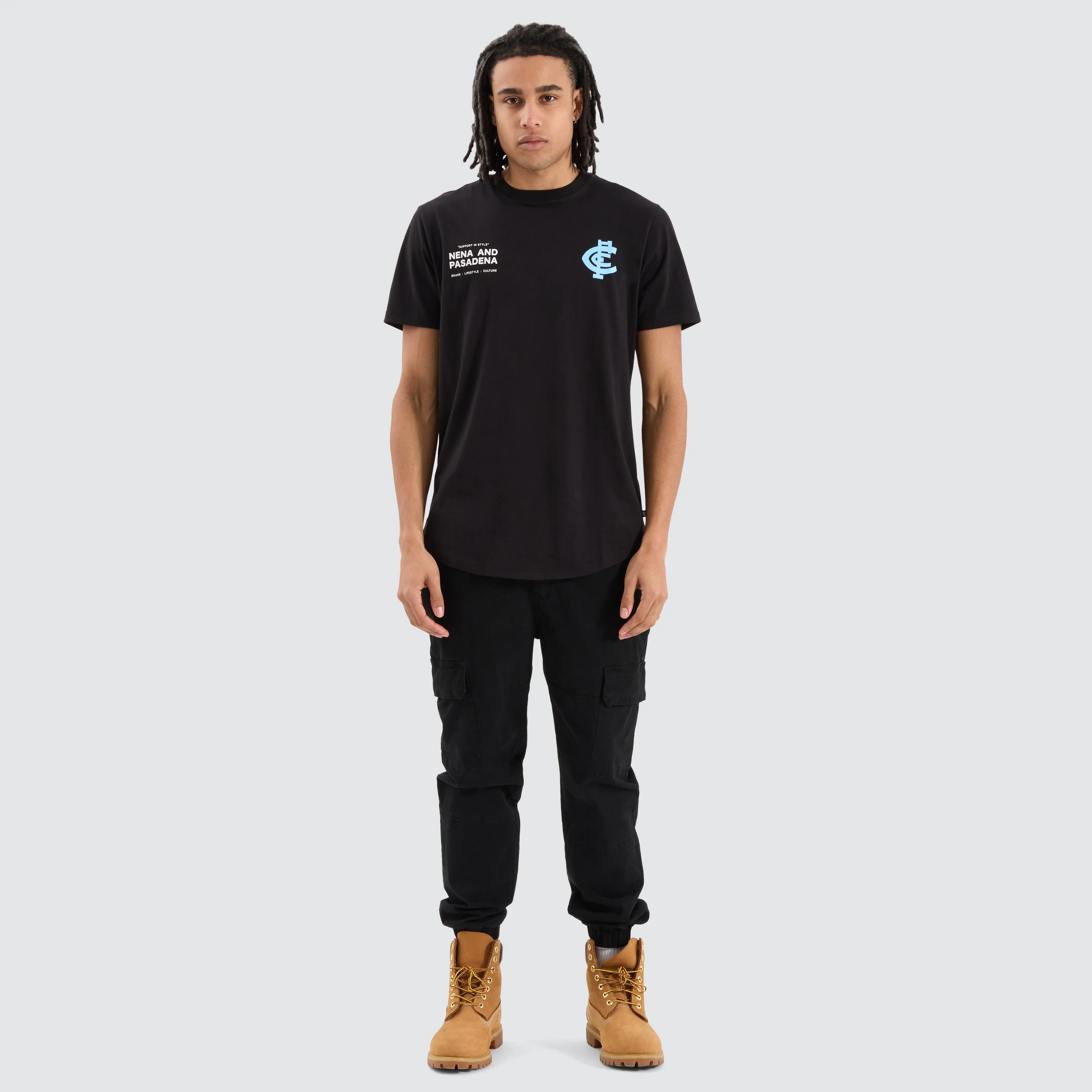 Carlton Blues AFL Dual Curved Tee Jet Black sold by Neverland product image thumbnail 4