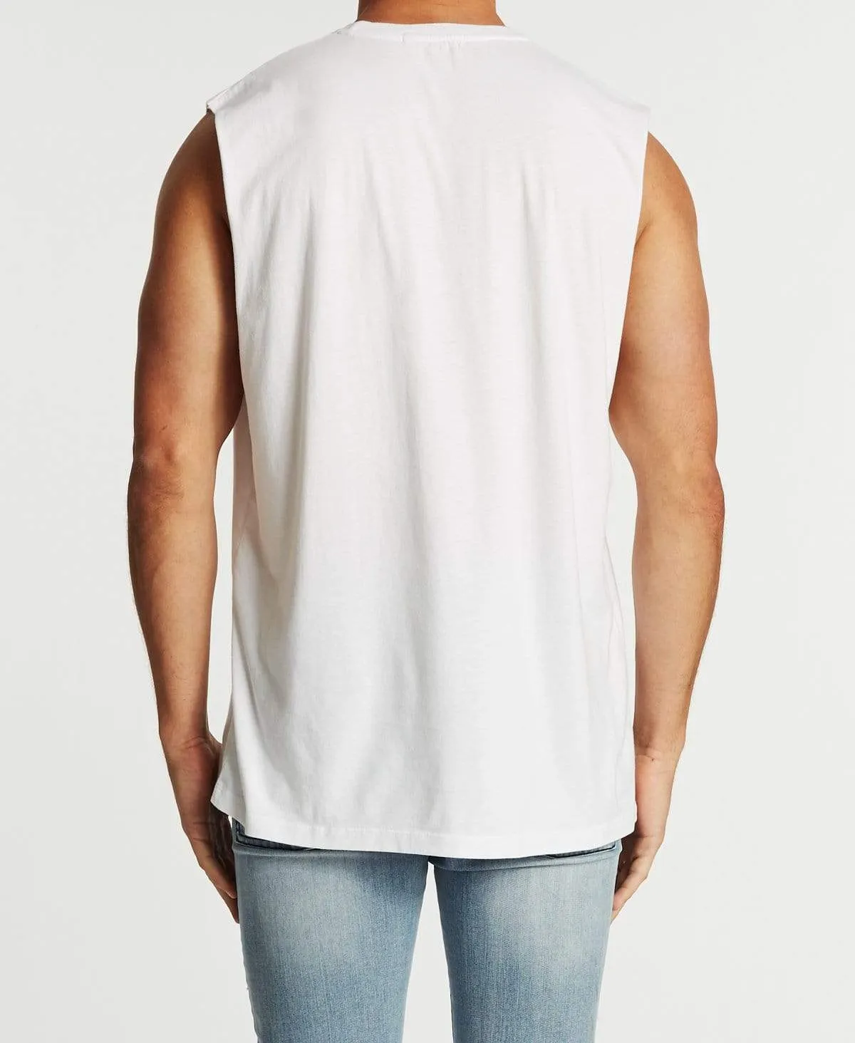 Shadow Relaxed Muscle Tee White sold by Neverland product image thumbnail 2