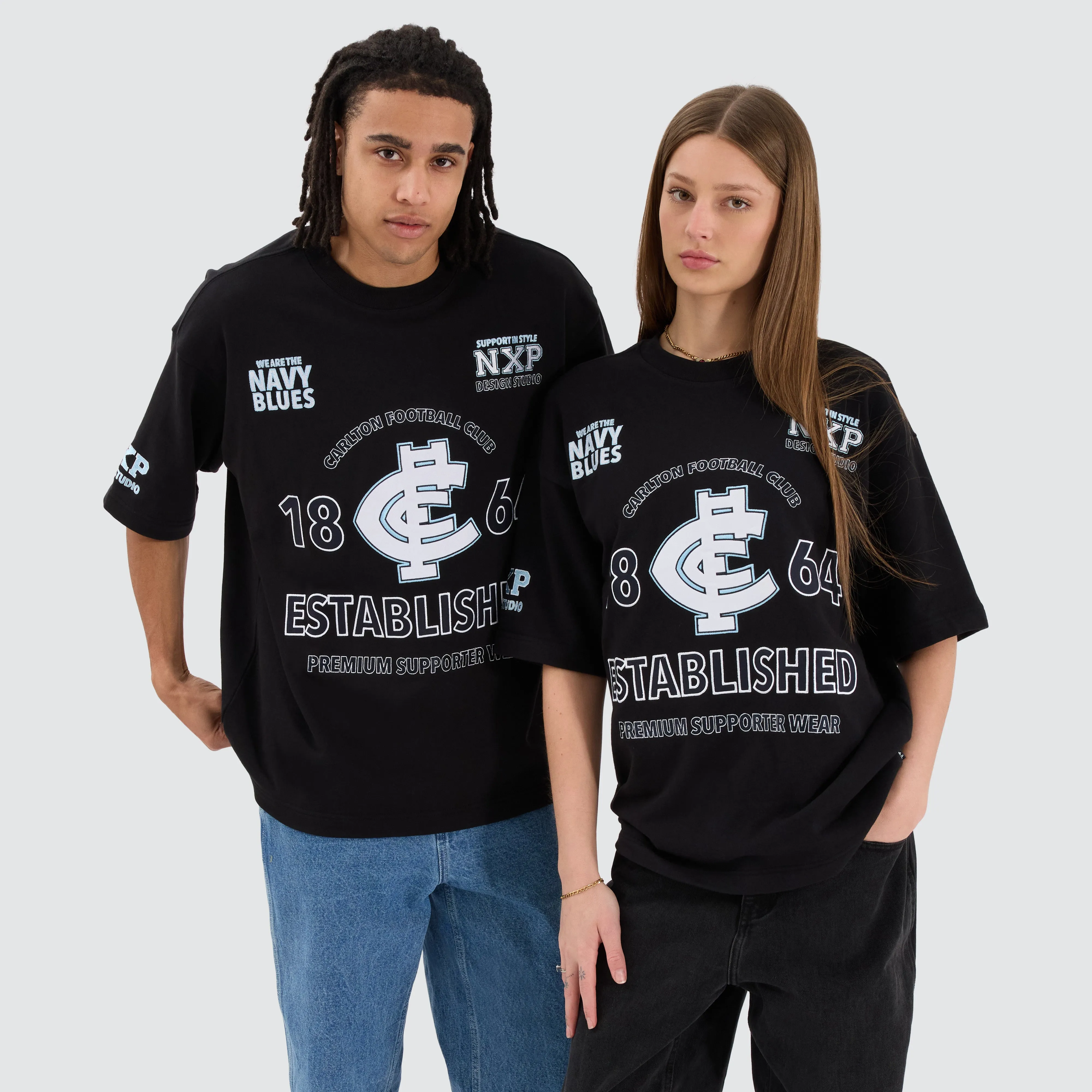 Carlton Blues AFL Mega Loopback Tee Jet Black sold by Neverland product image thumbnail 2