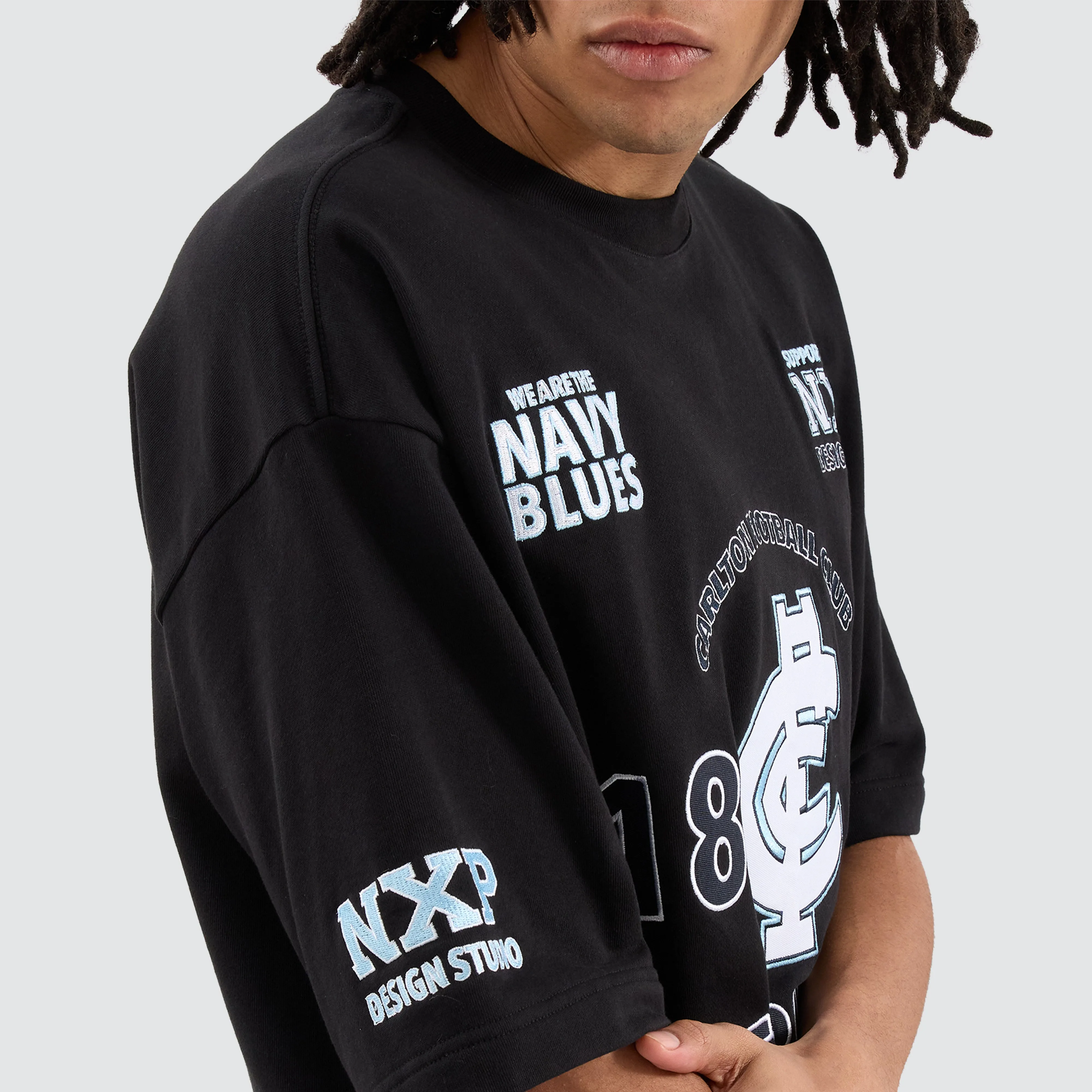 Carlton Blues AFL Mega Loopback Tee Jet Black sold by Neverland product image thumbnail 3