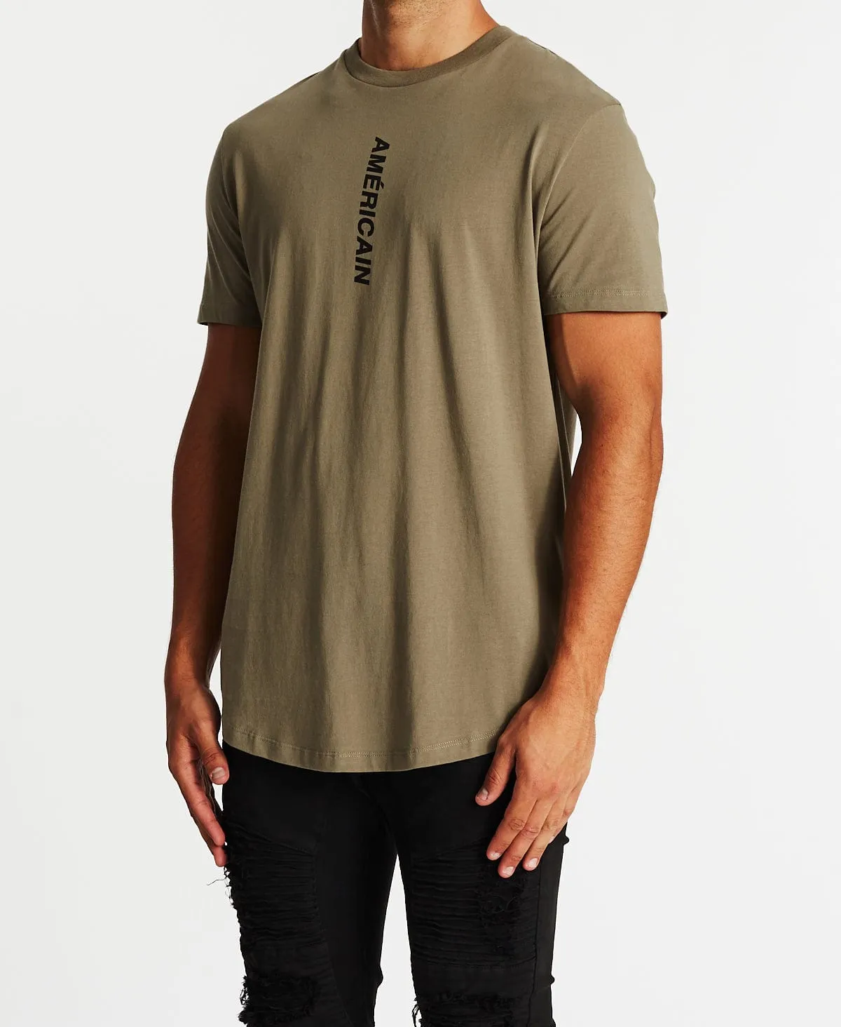 Devoue Dual Curved T-Shirt Khaki sold by Neverland product image thumbnail 3