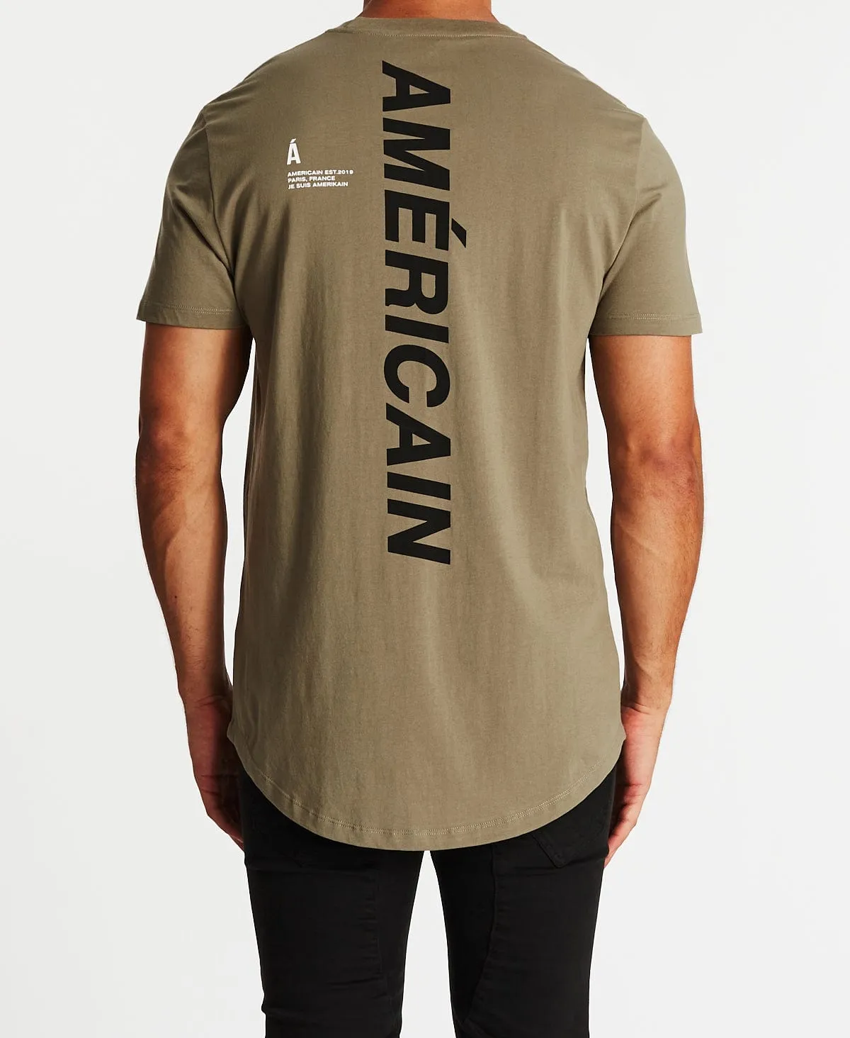 Devoue Dual Curved T-Shirt Khaki sold by Neverland