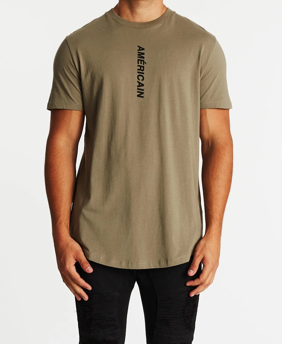 Devoue Dual Curved T-Shirt Khaki sold by Neverland product image thumbnail 2