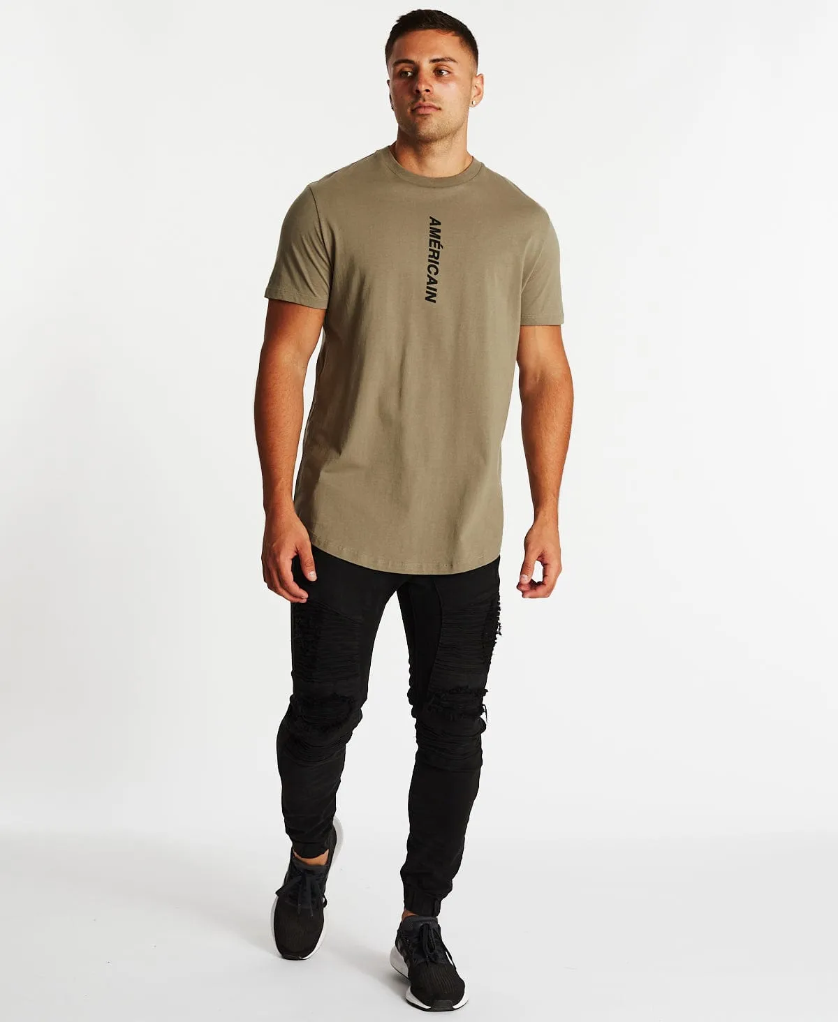 Devoue Dual Curved T-Shirt Khaki sold by Neverland product image thumbnail 4