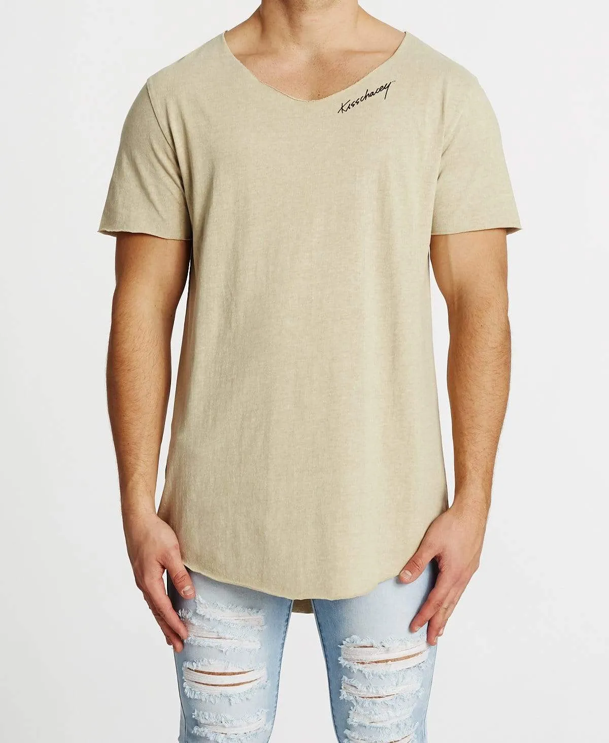 Trust Raw V-Neck T-Shirt Pigment Sand sold by Neverland product image thumbnail 2