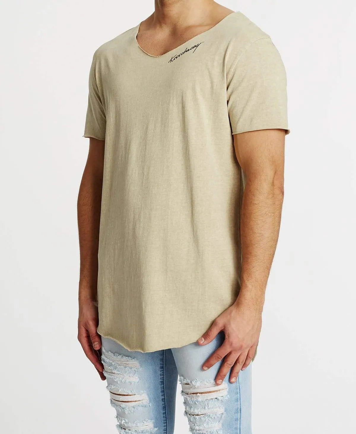 Trust Raw V-Neck T-Shirt Pigment Sand sold by Neverland product image thumbnail 3