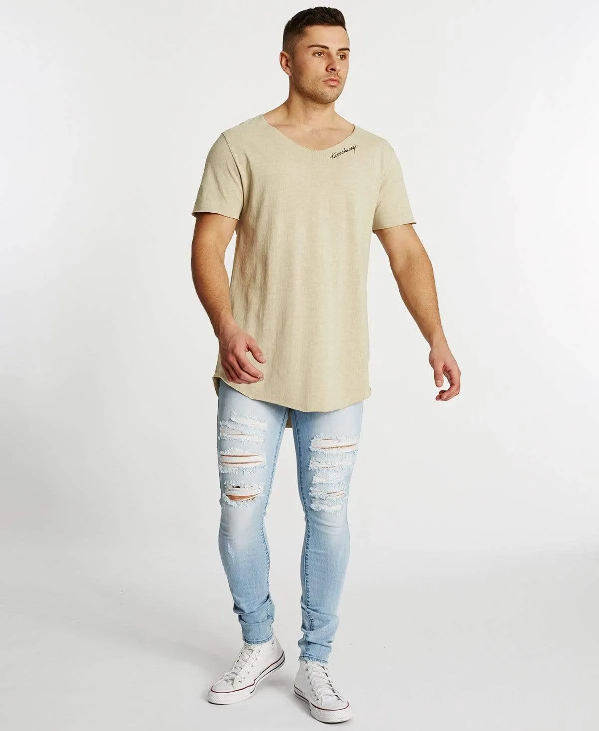 Trust Raw V-Neck T-Shirt Pigment Sand sold by Neverland product image thumbnail 4