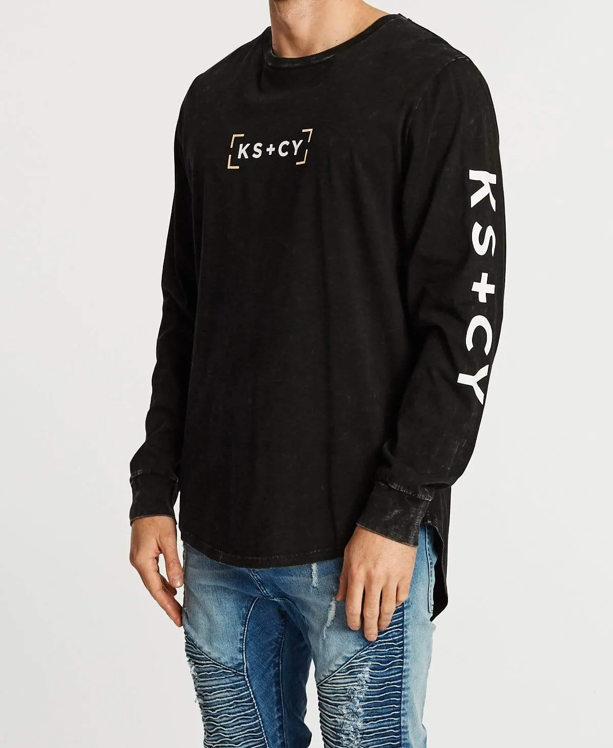 Grosvenor Cape Back Long Sleeve T-Shirt Acid Black sold by Neverland product image thumbnail 3