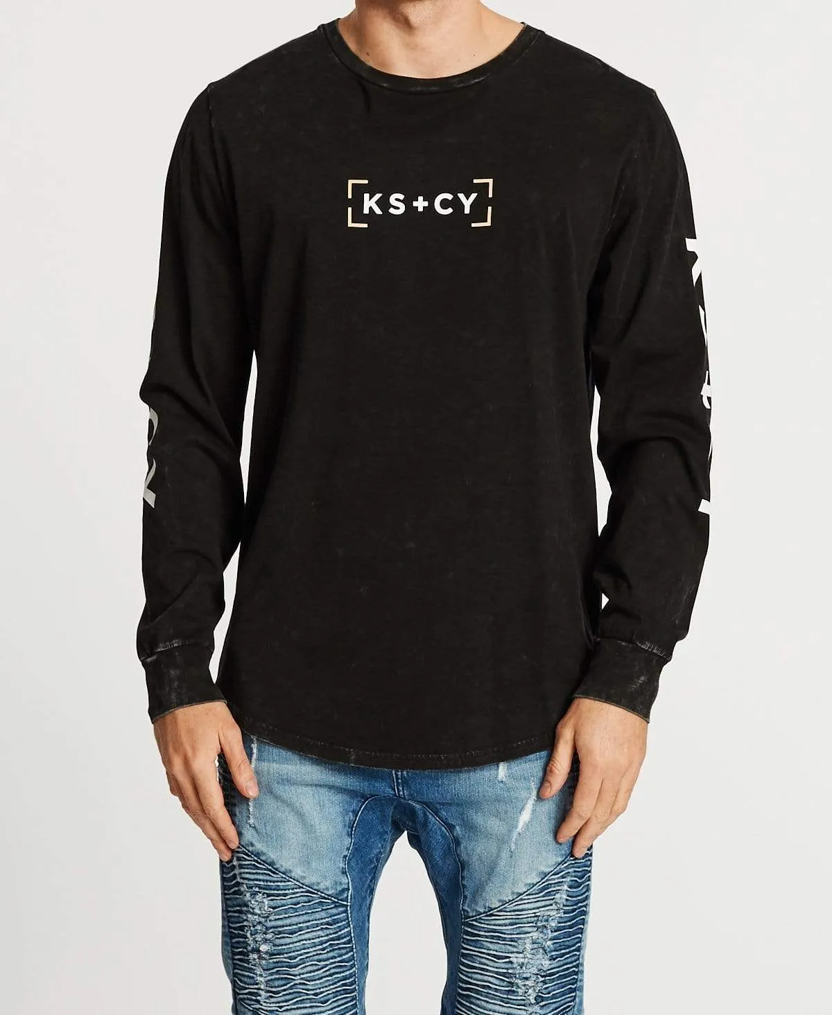 Grosvenor Cape Back Long Sleeve T-Shirt Acid Black sold by Neverland product image thumbnail 2