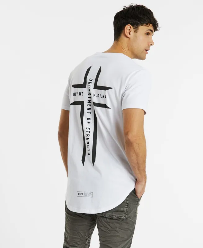 Louden Dual Curved T-Shirt White sold by Neverland