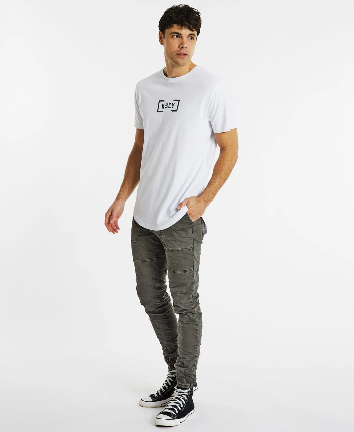Louden Dual Curved T-Shirt White sold by Neverland product image thumbnail 4