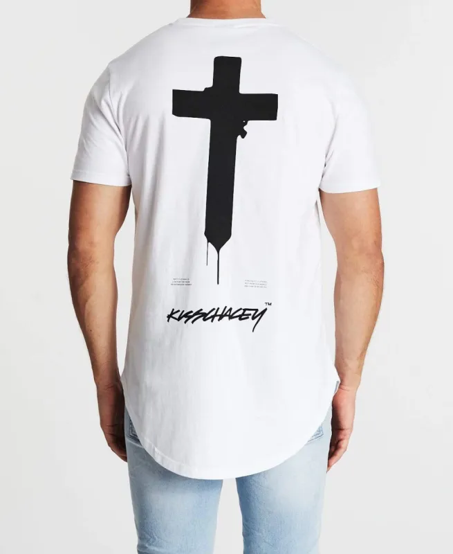 Delusion Dual Curved T-Shirt White sold by Neverland