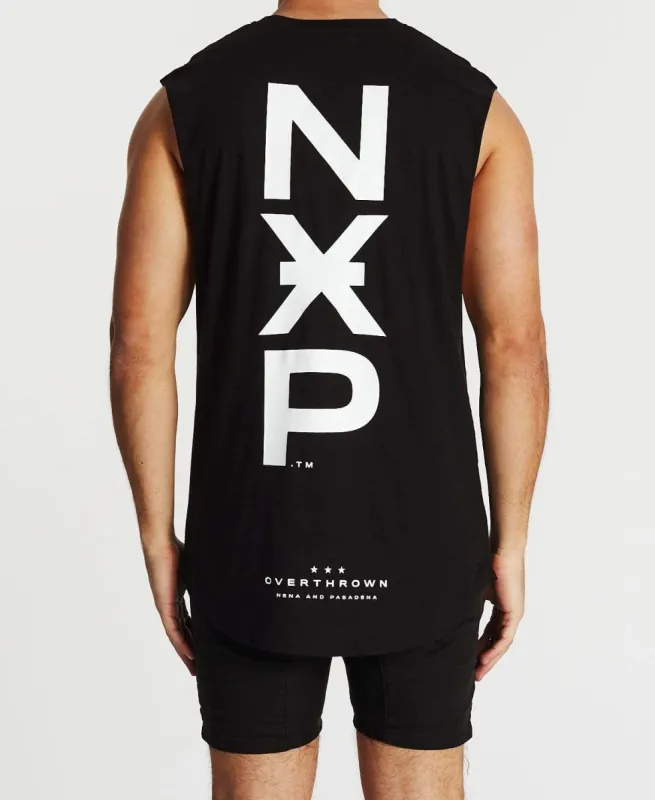 Overthrown Scoop Back Muscle Tee Jet Black sold by Neverland