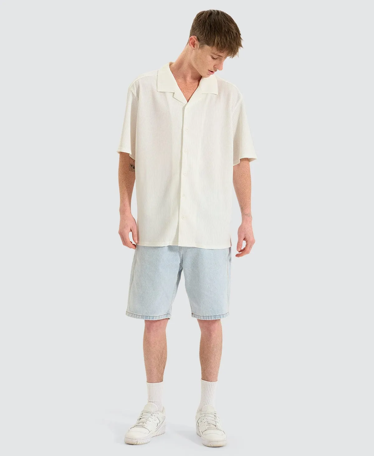 Baroque Cropped Resort Shirt White sold by Neverland product image thumbnail 3