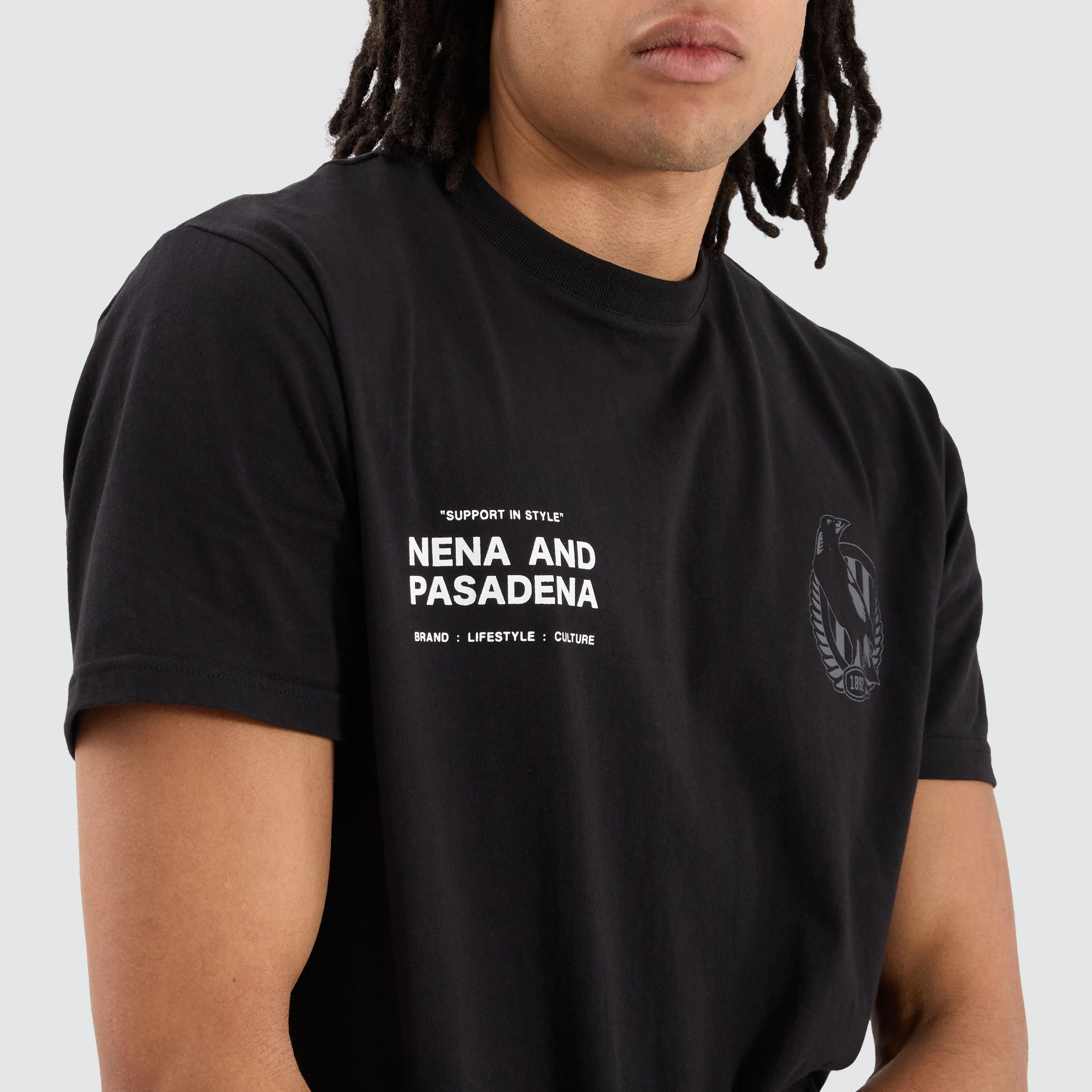 Collingwood Magpies AFL Dual Curved Tee Jet Black sold by Neverland product image thumbnail 3