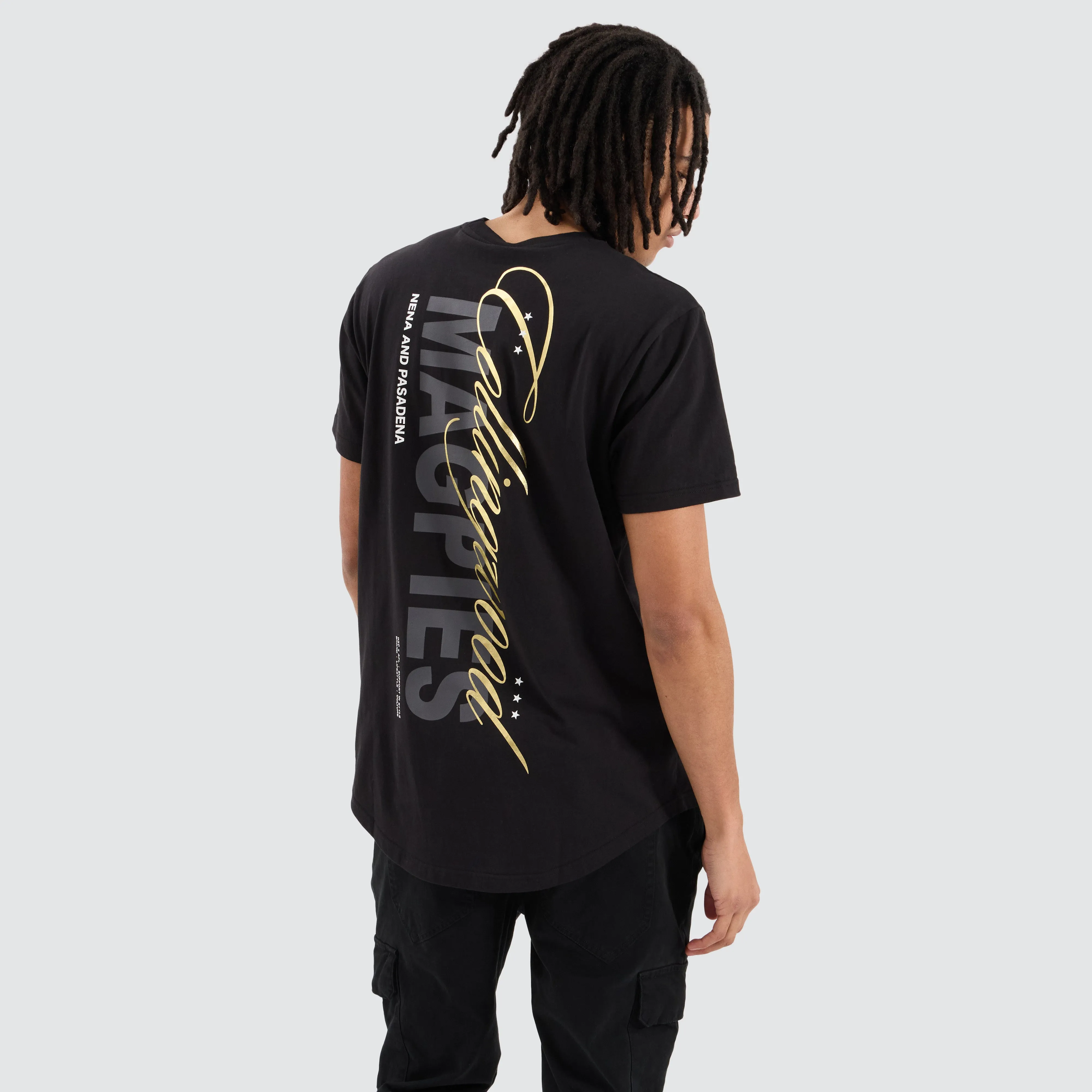 Collingwood Magpies AFL Dual Curved Tee Jet Black sold by Neverland product image thumbnail 4