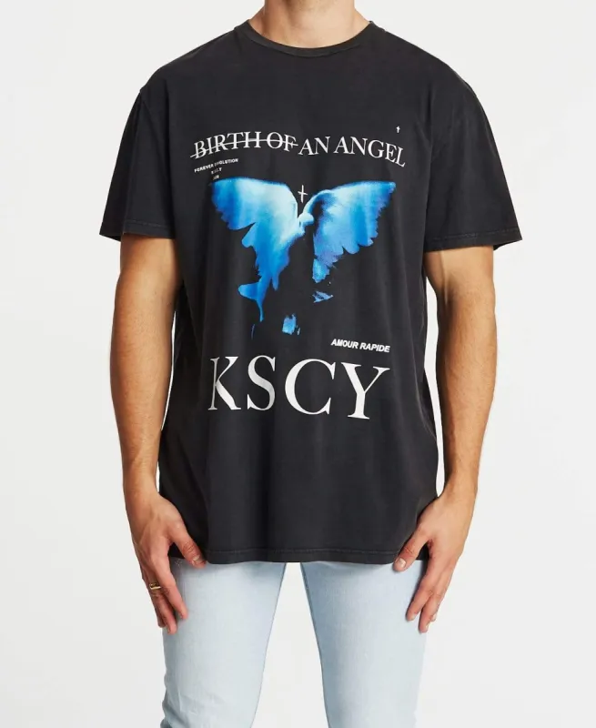 Angel Days Relaxed T-Shirt Heavy Metal Black sold by Neverland