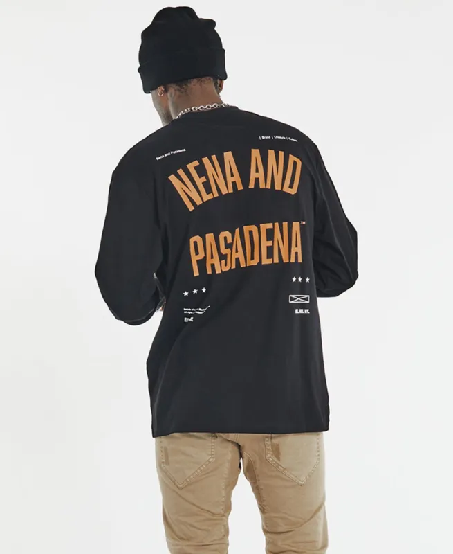 Domain Relaxed Long Sleeve T-Shirt Jet Black sold by Neverland