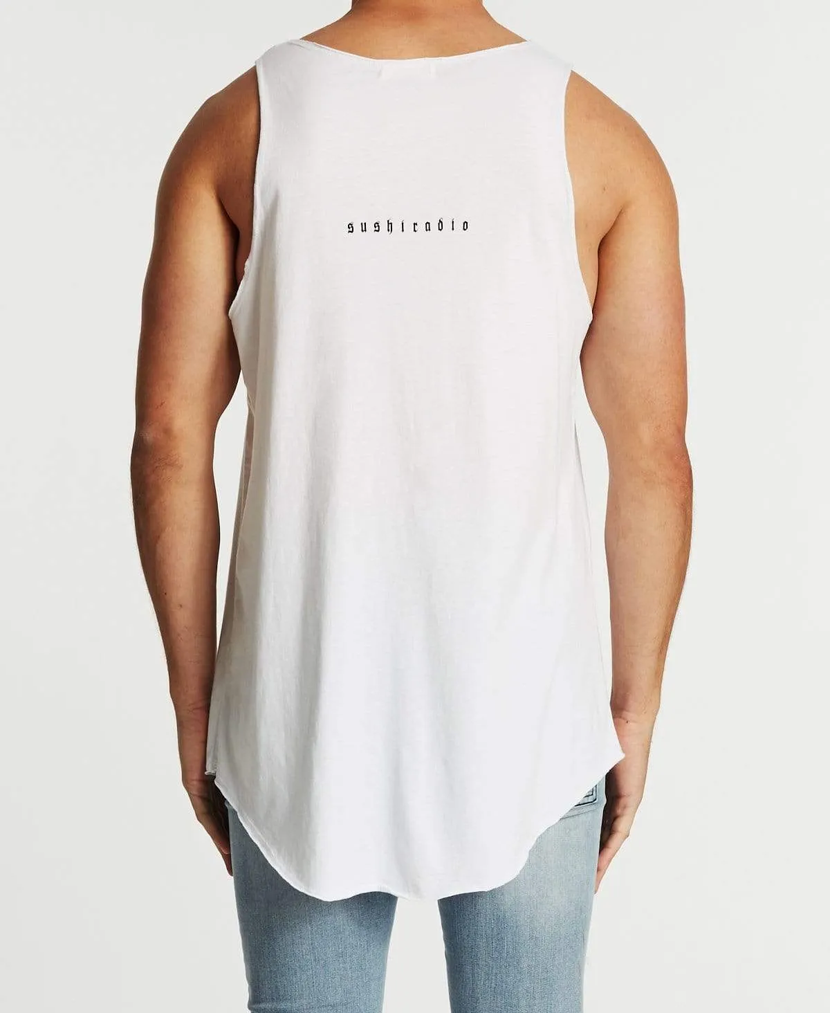 Raise Raw Curved Hem Tank White sold by Neverland product image thumbnail 2