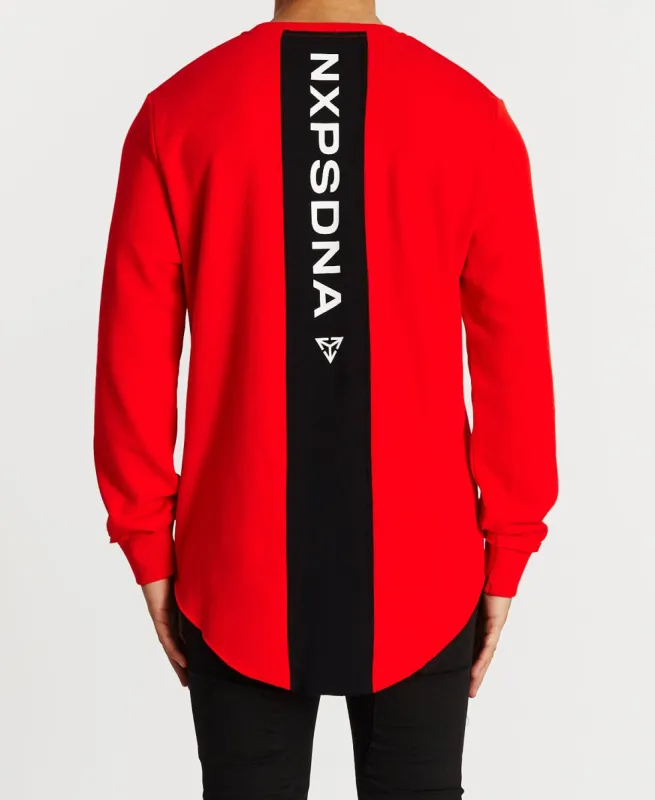 Pleasures Dual Curved Jumper Red sold by Neverland