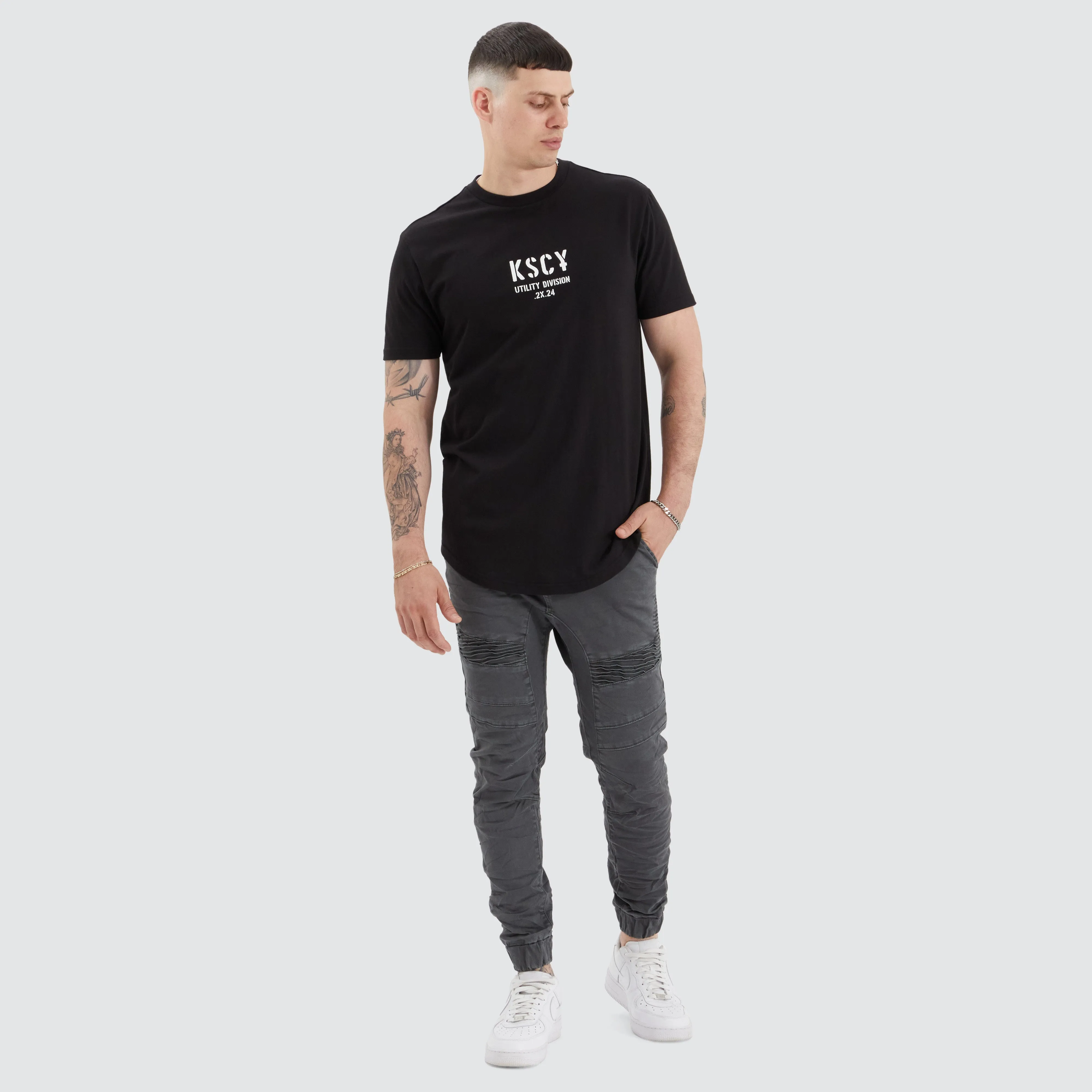 Amery Dual Curved Tee Black/Khaki sold by Neverland product image thumbnail 4