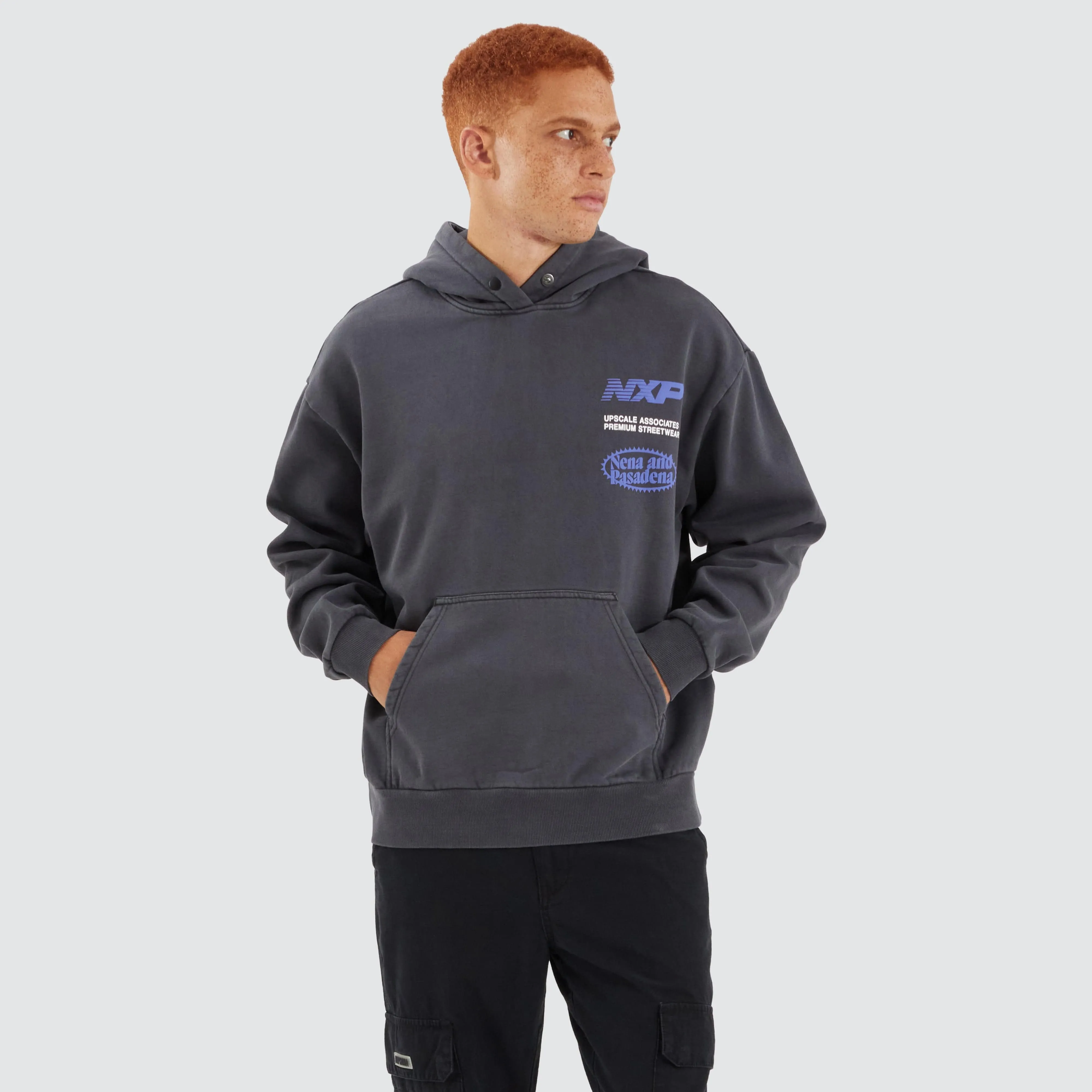 Upscale Box Fit Hoodie Pigment Asphalt sold by Neverland product image thumbnail 5