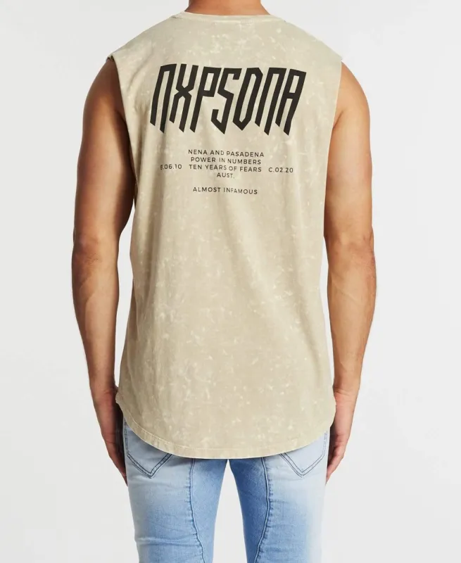 Eternity Scoop Back Muscle Tee Acid Sand sold by Neverland