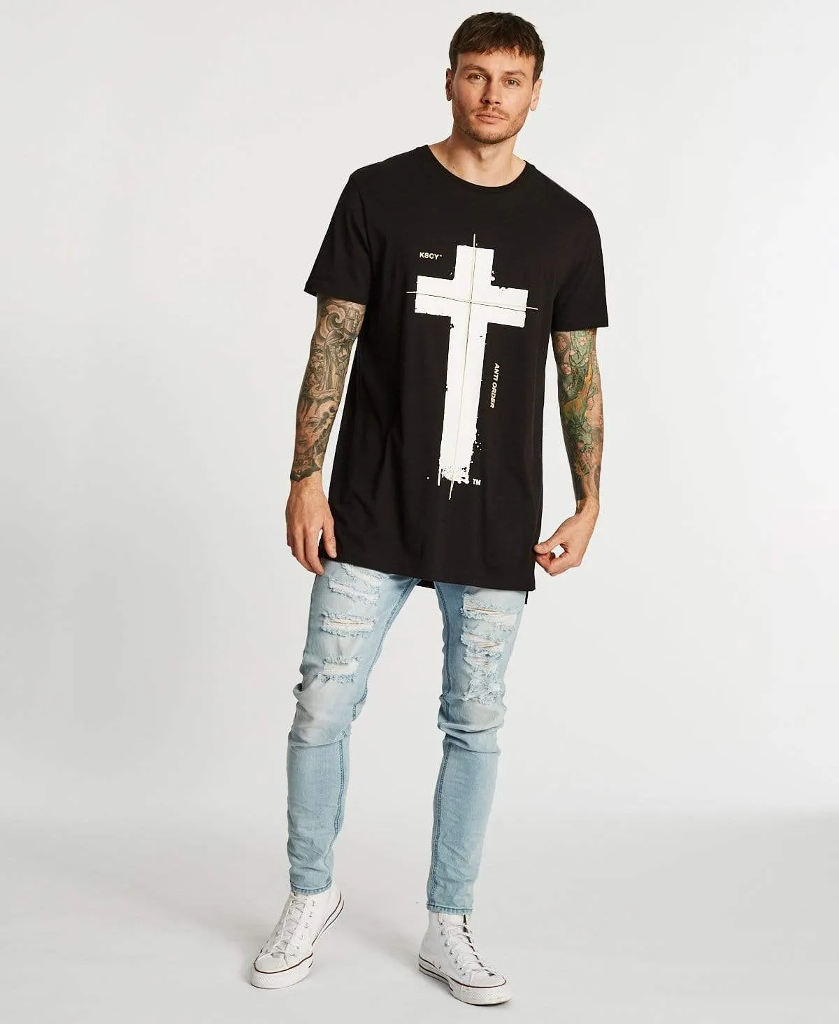 Incomplete Step Hem T-Shirt Jet Black sold by Neverland product image thumbnail 4