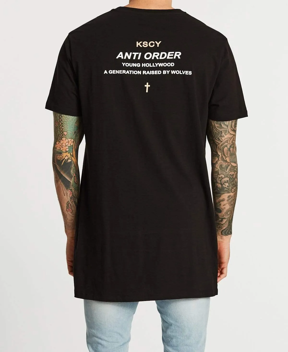 Incomplete Step Hem T-Shirt Jet Black sold by Neverland product image thumbnail 2