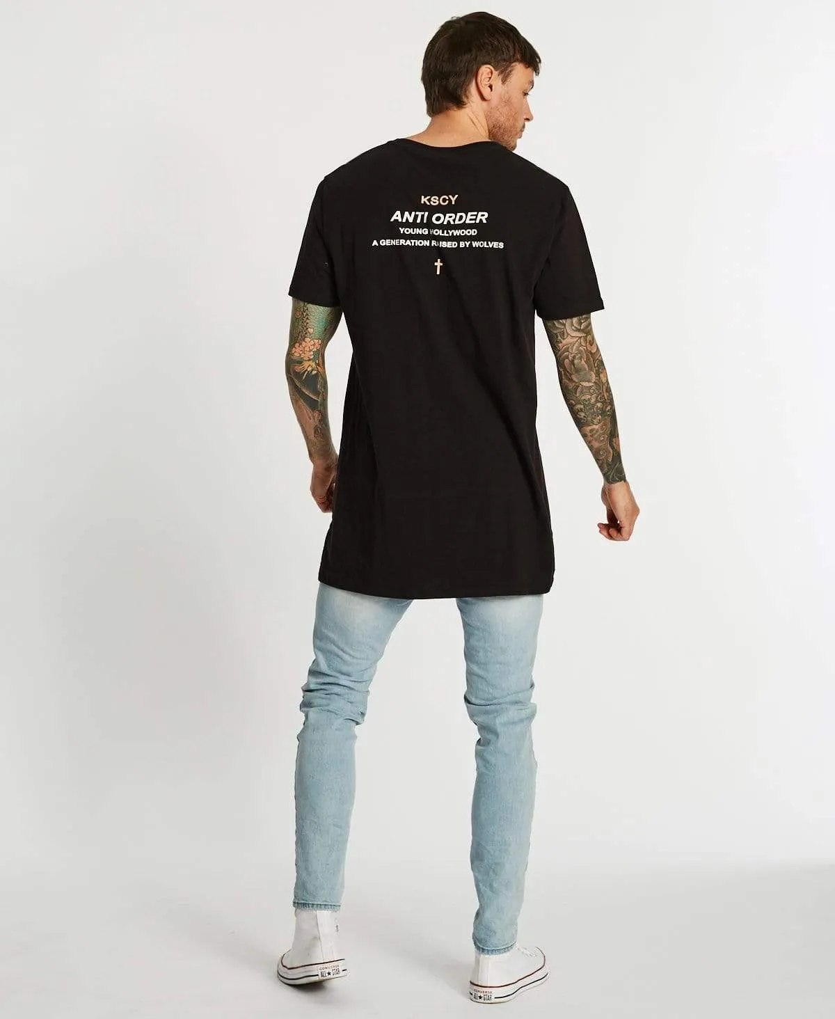 Incomplete Step Hem T-Shirt Jet Black sold by Neverland product image thumbnail 5