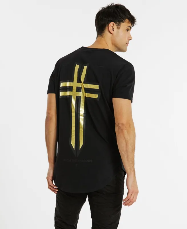 Acacia Dual Curved T-Shirt Jet Black sold by Neverland