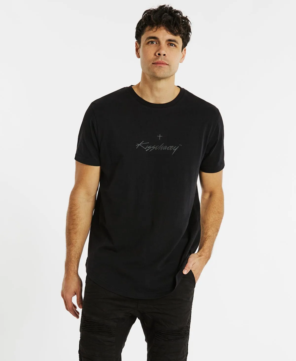 Acacia Dual Curved T-Shirt Jet Black sold by Neverland product image thumbnail 2