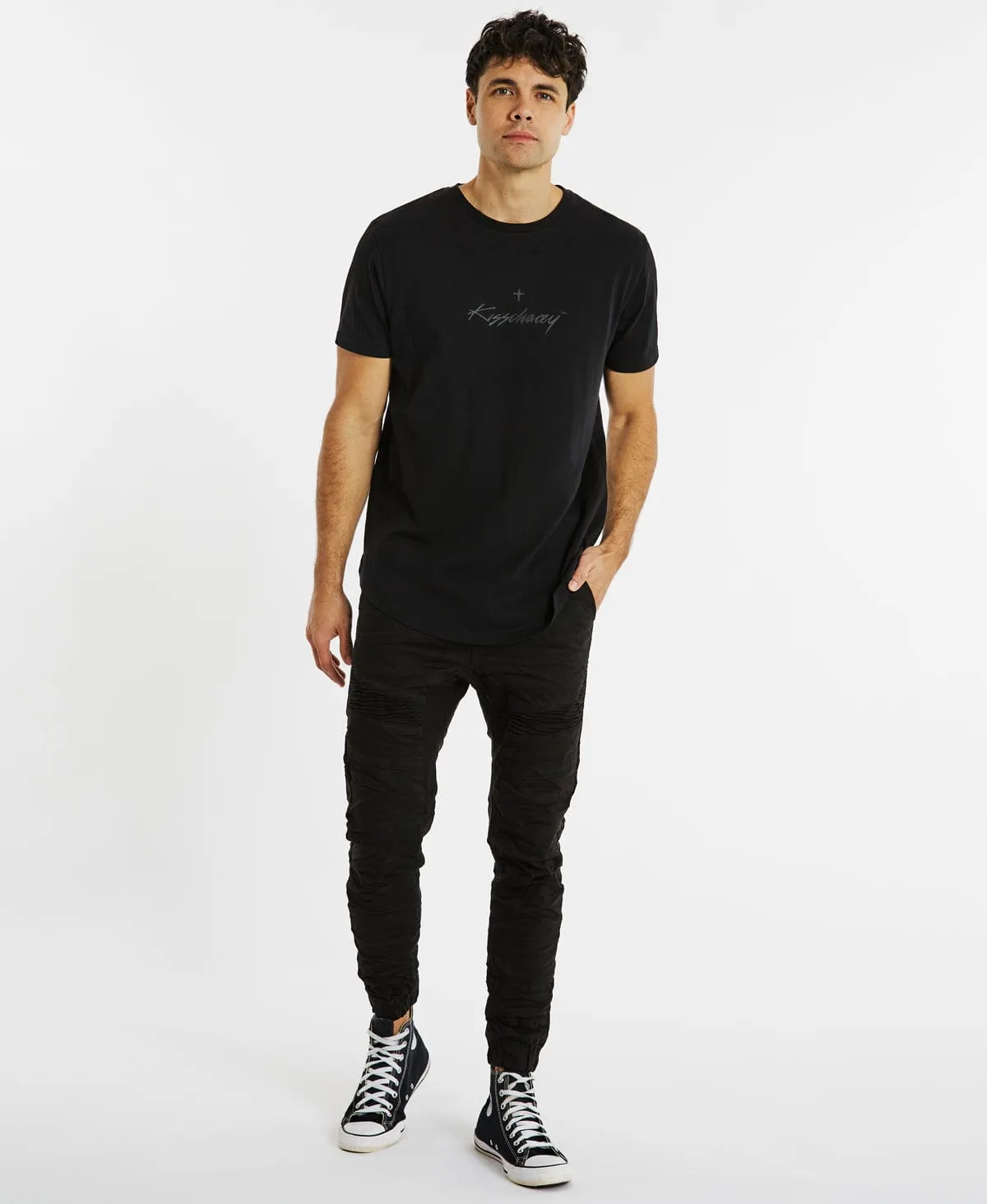 Acacia Dual Curved T-Shirt Jet Black sold by Neverland product image thumbnail 3