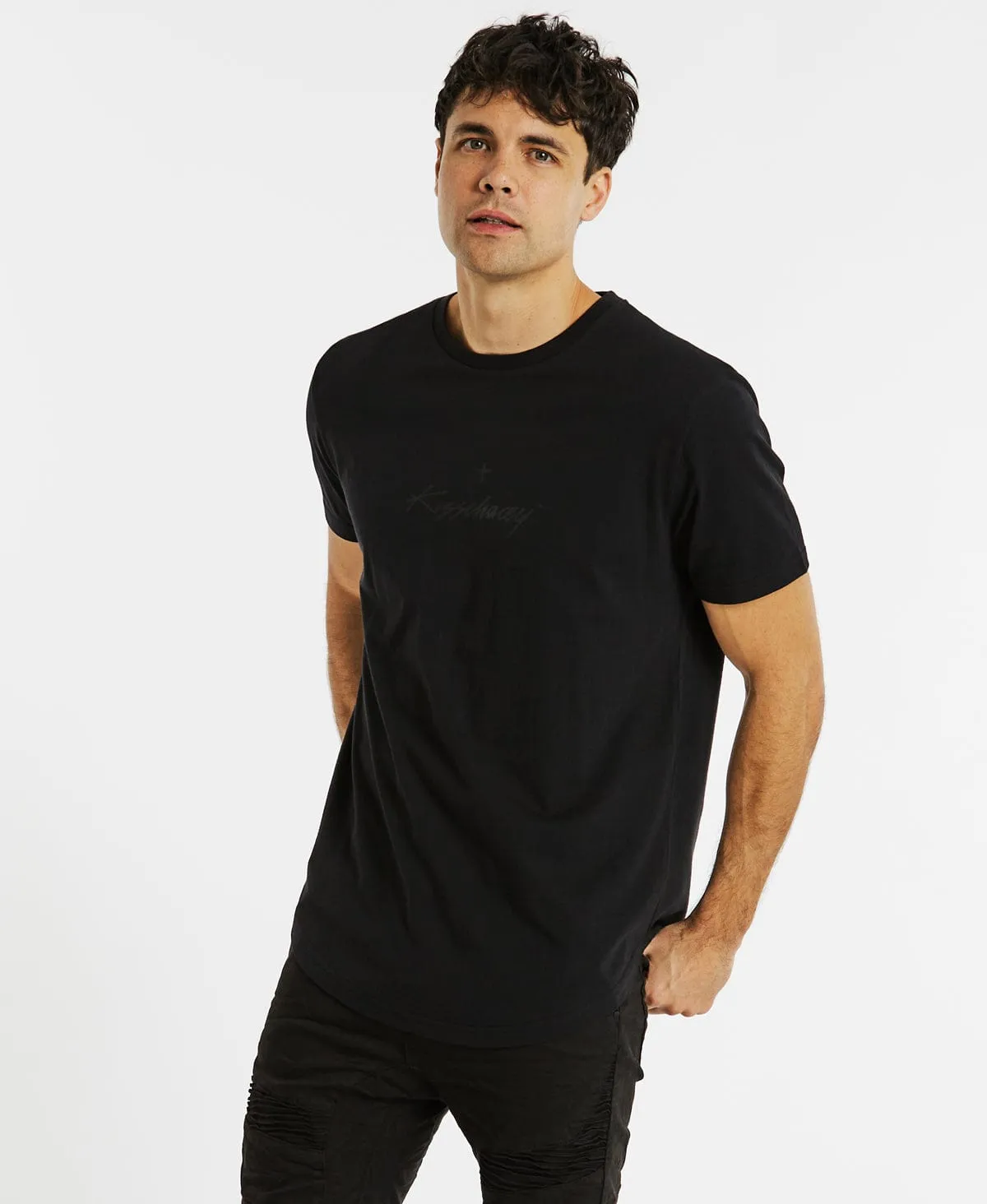 Acacia Dual Curved T-Shirt Jet Black sold by Neverland product image thumbnail 5