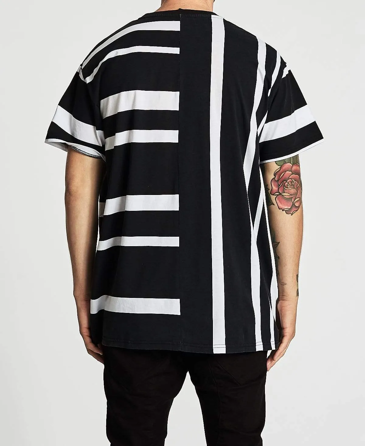 Rift Stripe Custom Fit T-Shirt Black/White sold by Neverland product image thumbnail 2