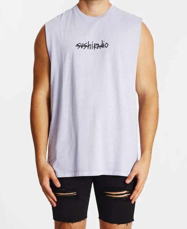 Storm Standard Muscle Tee Pigment Lavender Blue sold by Neverland