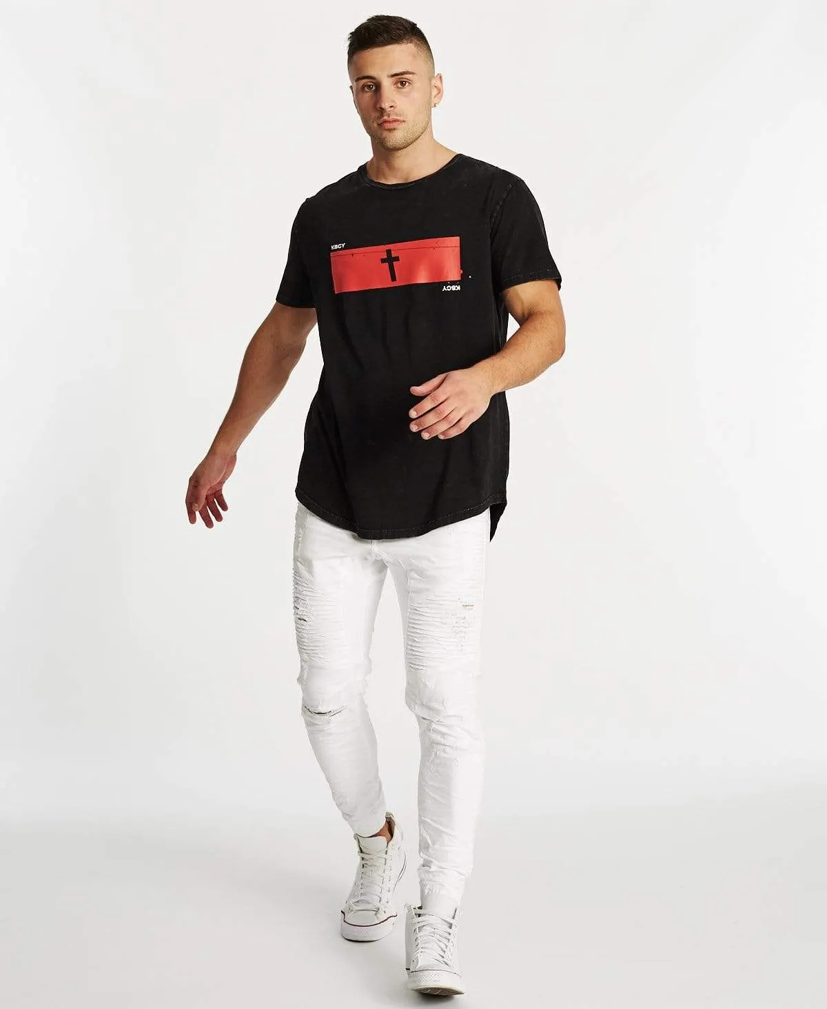 Paradise Is Burning Dual Curved T-Shirt Acid Black sold by Neverland product image thumbnail 4