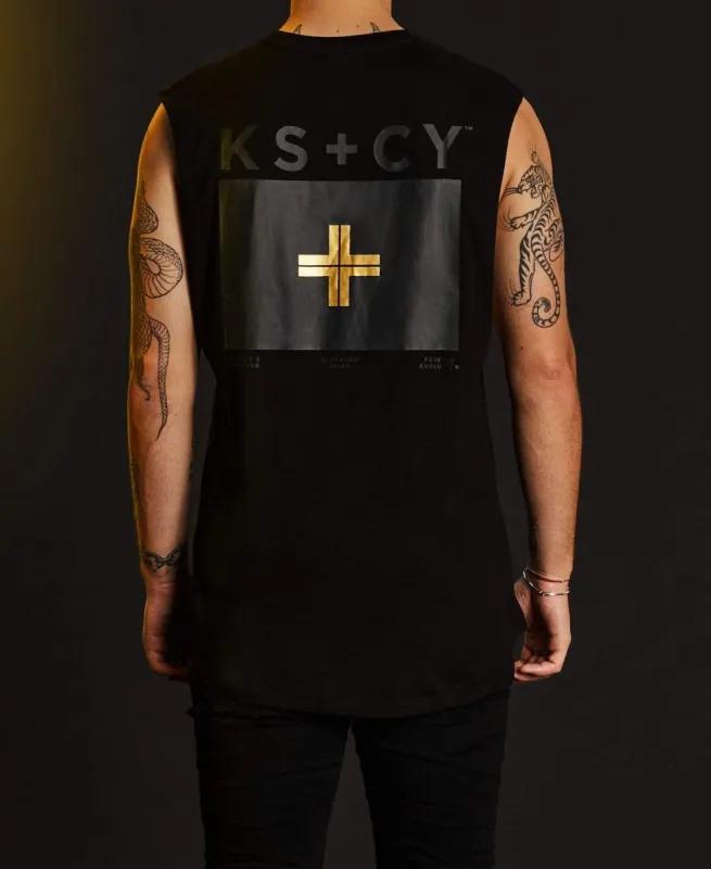 Candidate Dual Curved Muscle Tee Jet Black sold by Neverland