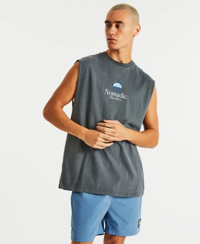 Seas Relaxed Muscle Tee Pigment Asphalt Grey sold by Neverland