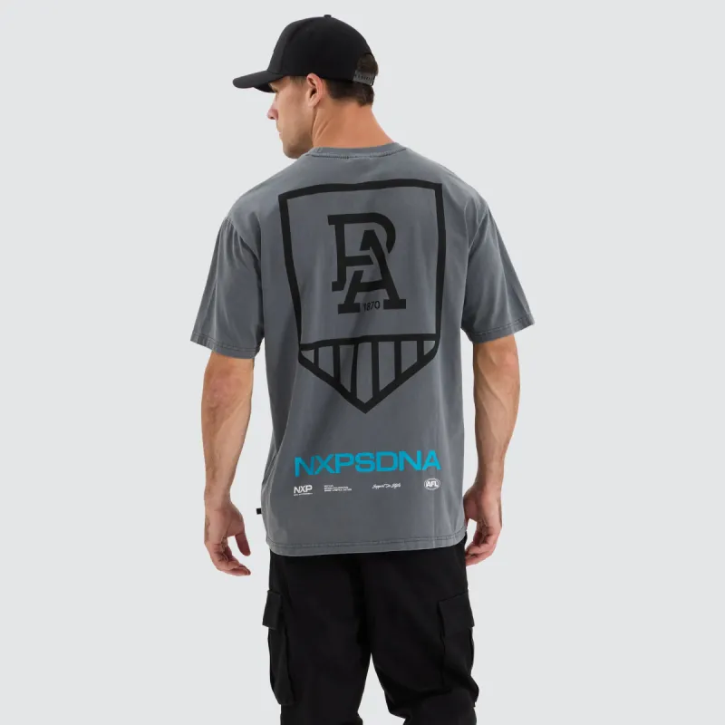 Port Adelaide Power AFL Box Fit Tee Pigment Charcoal sold by Neverland