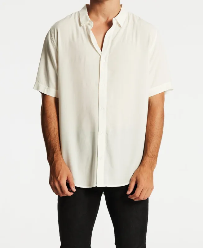 Oxford Relaxed Short Sleeve Shirt White sold by Neverland