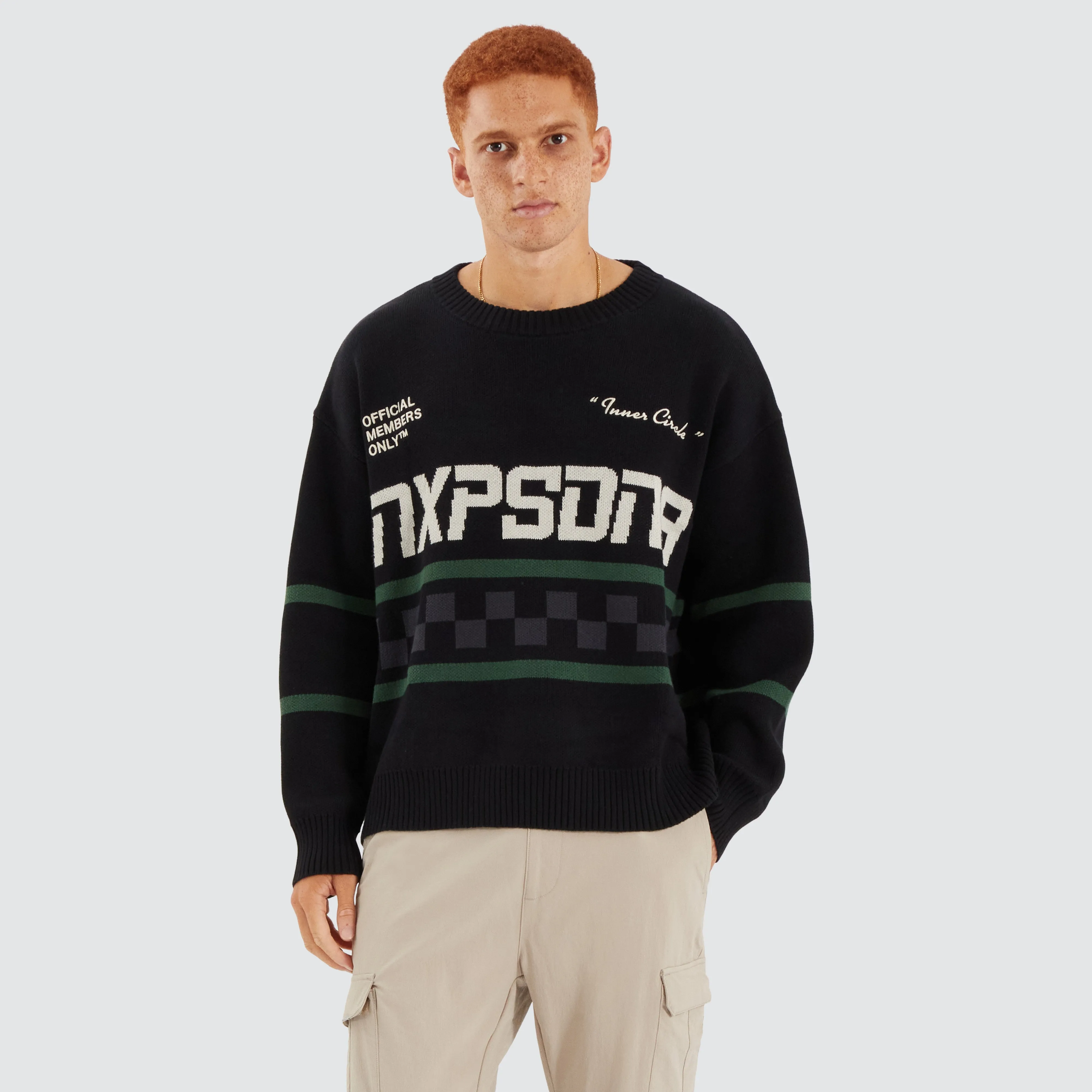 Median Relaxed Knit Jumper Jet Black sold by Neverland