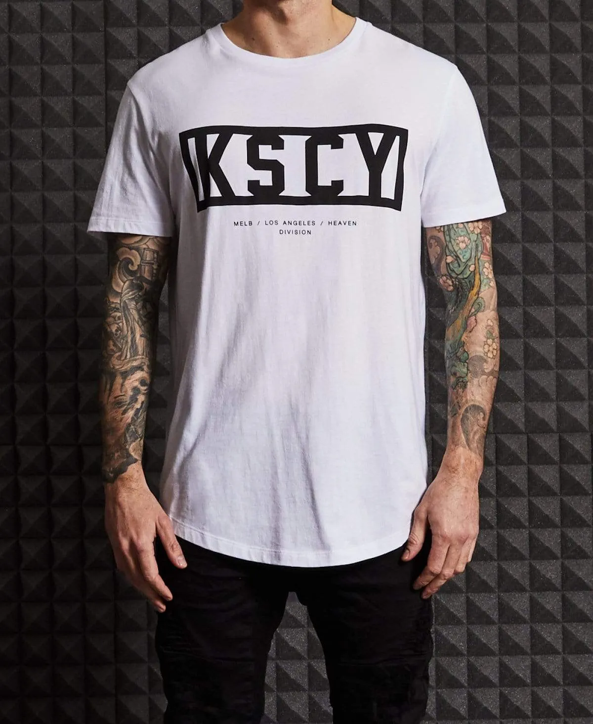 Move On Dual Curved T-Shirt White sold by Neverland