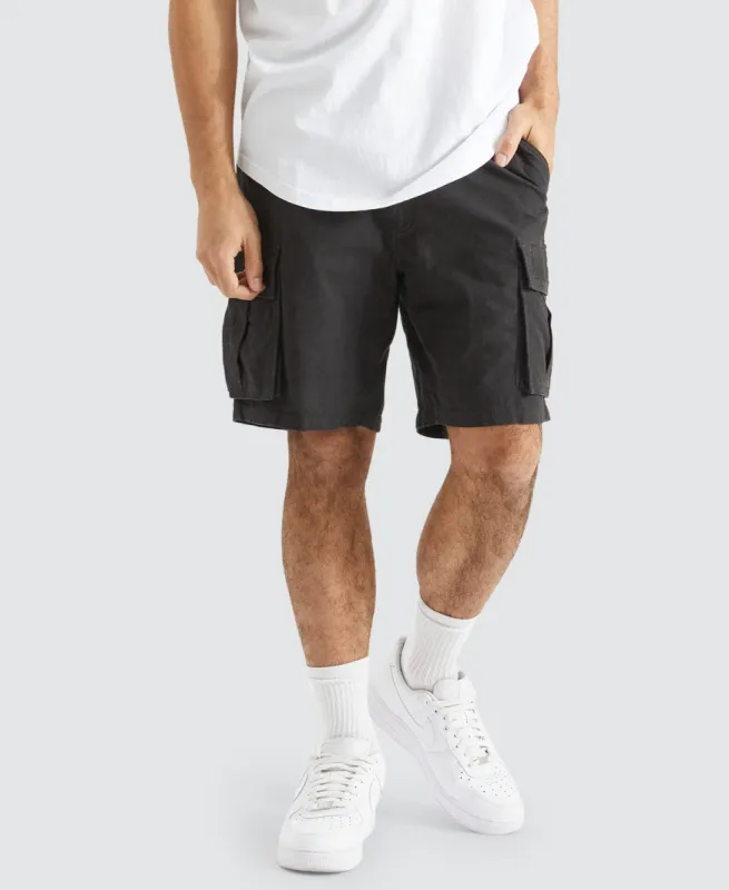 Operations Ripstop Cargo Shorts Black sold by Neverland