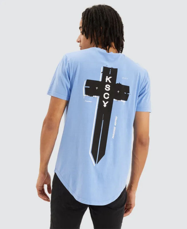 Hollywood Dual Curved T-Shirt Pigment Corn Flower Blue sold by Neverland